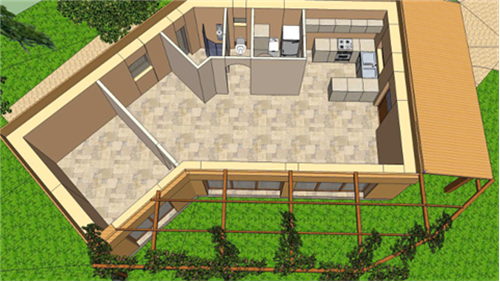 Amarantes maison 64m2: dessin 3D